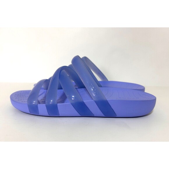 Crocs Women's size 7 Splash Glossy Strappy Sandal Moon Jelly Purple Lavender e - Picture 3 of 6